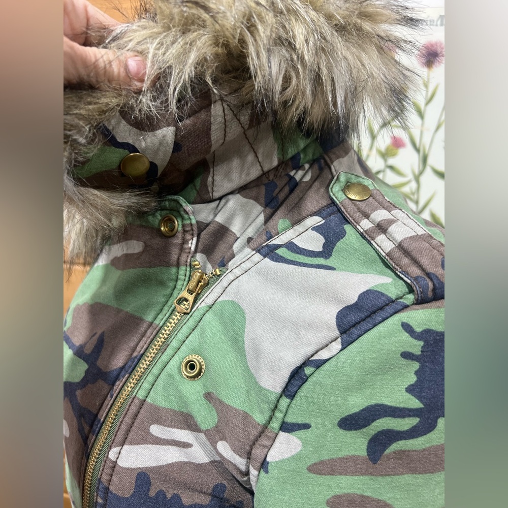 Denim & Supply Ralph Lauren Camo Moto Jacket w/ Faux Fur Collar Deadstock Size M - Picture 12 of 16